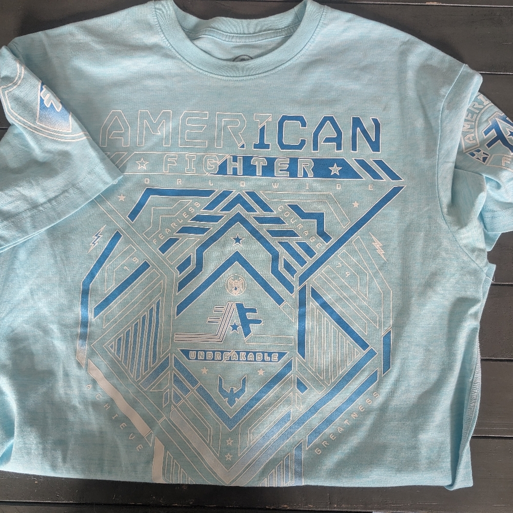 American Fighter Mens Blue Graphic Tee